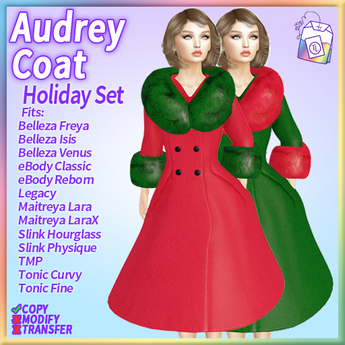 Second Life Marketplace - ~TL~ Audrey Coat Holiday Set